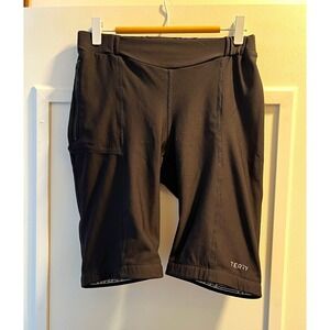 Terry Women's Cycling Shorts Black L Stretch Elastic Waist Pockets 28x11 EUC